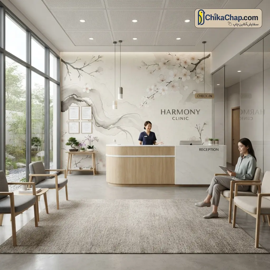 کاغذ دیواری مینیمال و آرامشبخش برای کلینیک و مطب پزشکی - چیکاچاپ
